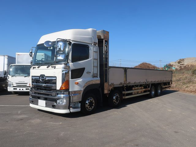 [Vehicle for lease rental only] 2016 Hino Profia Large flatbed aluminum block, 4-axle low floor, all-wheel air suspension, high roof, 380 horsepower, aluminum wheels ★Safety inspection package installed!★