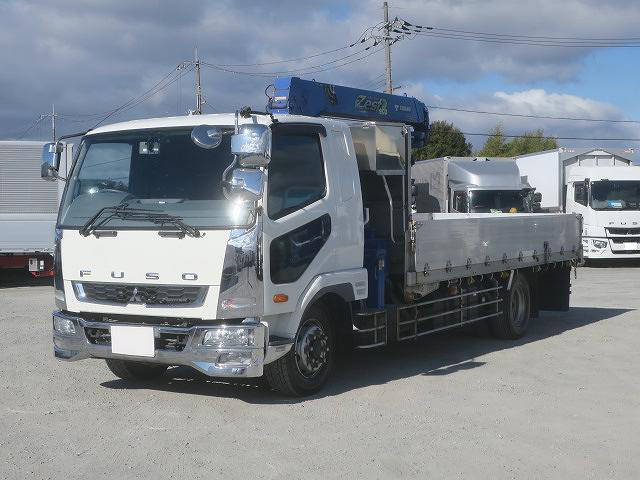 [Vehicle for lease rental only] 2015 Mitsubishi Fuso Fighter with heavy-duty crane, flatbed aluminum block, 5500mm wide, Tadano 4-story, radio-controlled hook-in, 270 horsepower. ★Raku-Nori Pack installed!★