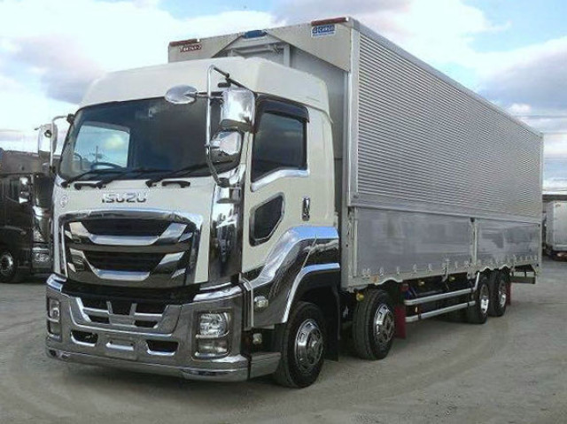 [Vehicle for lease rental only] 2017 Isuzu Giga, large aluminum wing, 4-axle low floor, high roof, 380 horsepower. ★Safety inspection package installed!★