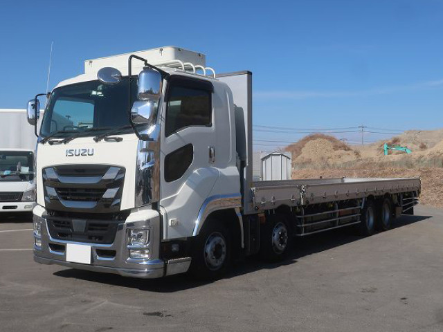 [Vehicle for lease rental only] 2019 Isuzu Giga Large Flat Body Aluminum Block 9500 Body 4-Axle Low Floor Retarder 380 HP ★Rakunori Pack installed!★