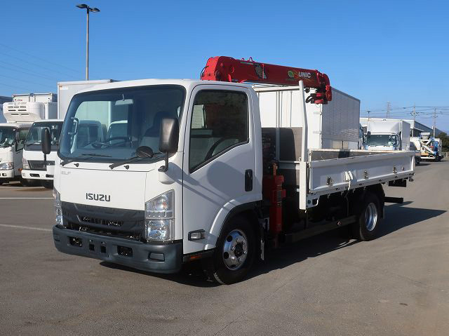 中古トラック いすゞ エルフ 2tクレーン付平ボディ