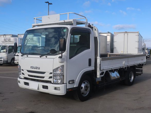 Reiwa 2 model Isuzu Elf compact flatbed, 4.55t payload, wide and long, 150 horsepower ★Easy-to-use pack installed!★