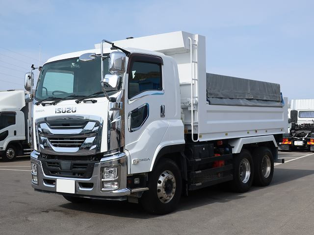 [Lease Rental Only Vehicle] 2018 Isuzu Giga Dump Truck, ShinMaywa 5100 Body, 230cm Width, 380 HP, Aluminum Wheels ★Easy Drive Package Applied! / Vehicle Inspection Valid Until May 2026★