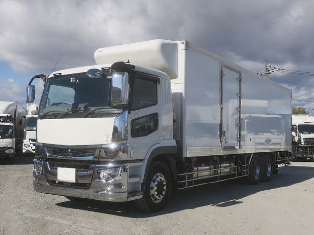 Reiwa 2 (2020) Mitsubishi Fuso Super Great Large Refrigerated Van, High-Floor 3-Axle, Storage PG, -35-Degree Setting, Standby, Jolder 4-Row, Left-Side Door, 394 HP, Aluminum Wheels. ★Raku-Nori Pack Installed!★