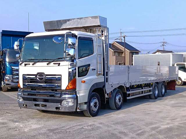 2016 Hino Profia Large Flatbed Aluminum Block 9600 Body 5-Way Opening 4-Axle Low Floor 380 HP 