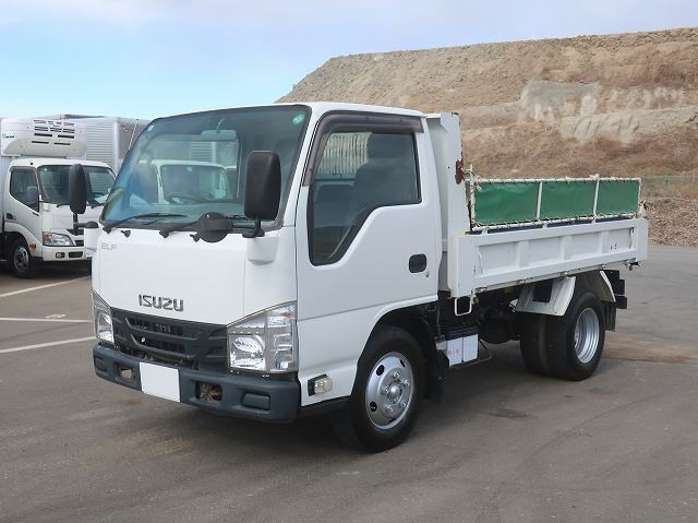 【リースレンタル専用車両】平成29年式 いすゞ エルフ 2tダンプ 新明和 手動コボレーン 150馬力 ★楽のりパック施工済み！★