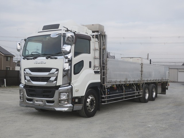 2020 Isuzu Giga, large flatbed body, aluminum block, 5-way opening, high floor, 3 axles, 9500 body, aluminum wheels 