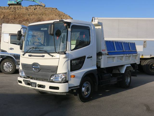 【リースレンタル専用車両】平成29年式 日野 レンジャー 中型ダンプ 極東 Lゲート 電動コボレーン AT ★あんしん車検パック施工済み！★