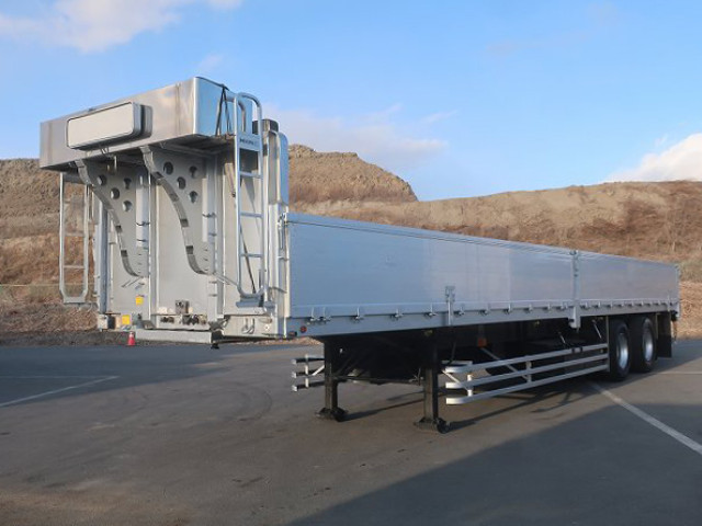 2008 Nippon Fruehauf 2-axle aluminum block flatbed trailer, maximum load capacity 21t, lift axle, air suspension