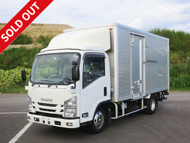 2015 Isuzu Elf 2t aluminum van, standard long, interior height 204cm, left sliding door, combination gate, full low floor, 4-stage lashing rail, 150 horsepower [medium-sized license required *excluding 5t limited]