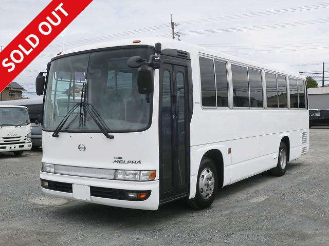 2001 Hino Melpha large tourist bus, capacity 41 people, 8 rows of moquette seats, all-wheel air suspension, automatic transmission * Actual mileage on the meter: approx. 180,000 km! *