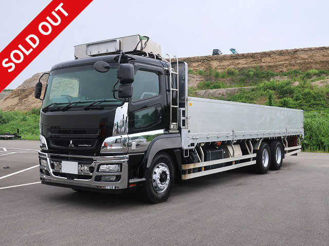 2014 Mitsubishi Fuso Super Great Large flatbed aluminum block 3-way opening 9600 body High floor 3 axle ★MOT valid until January 2016★