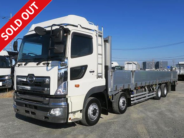 2014 Hino Profia Large flatbed aluminum block 7-way opening 4-axle low floor retarder back-eye camera