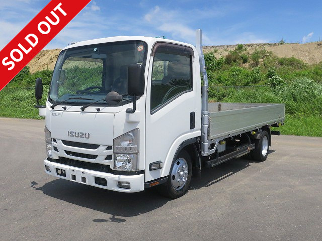 2017 Isuzu Elf 2t flatbed aluminum block 3-way opening standard long full low floor 150 horsepower [Semi-medium-sized (5t limited) license compatible *Old standard license OK]
