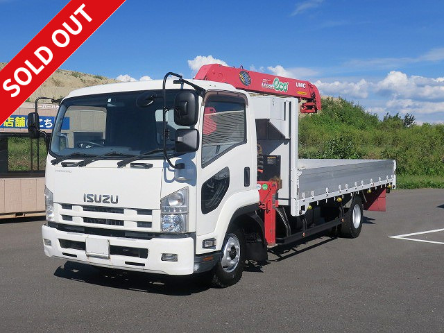2014 Isuzu Forward with medium-sized crane, wide width, Furukawa Unic 4-stage boom, radio-controlled ★ Actual mileage approx. 170,000 km / Vehicle inspection valid until January 2014 ★