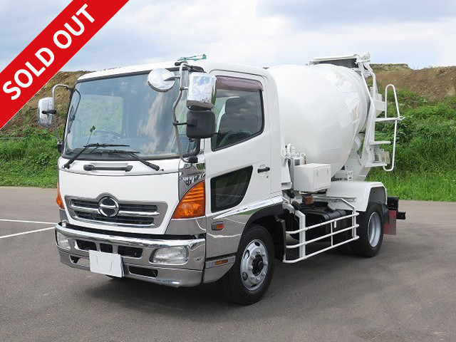 2007 Hino Ranger Heavy-Duty Concrete Mixer Truck Kayaba Drum Capacity 5.6m3 Loading 6.92t Electric Hopper Cover *Actual mileage approx. 360,000km/Vehicle inspection valid until August 2013*