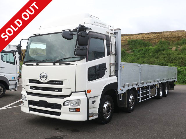 2016 UD Trucks Quon Large flatbed aluminum block 9600 body 5-way opening 4-axle low floor 380 horsepower 