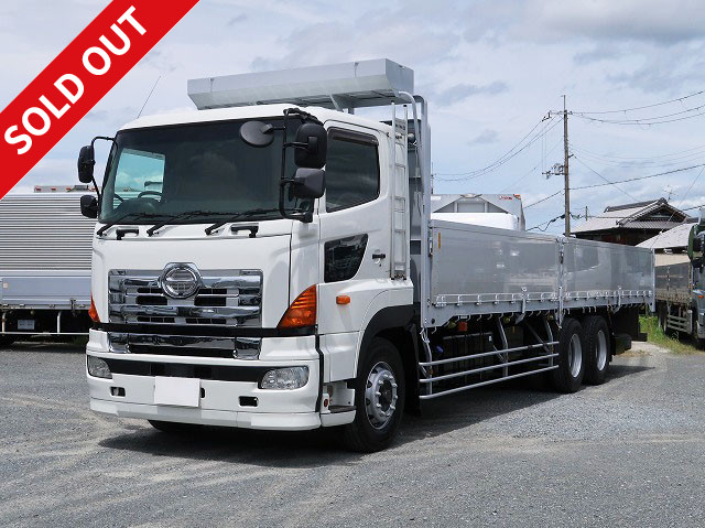 2014 Hino Profia, large flatbed, aluminum block, 9600 body, high-floor, 3-axle, approximately 740,000 km on the odometer.