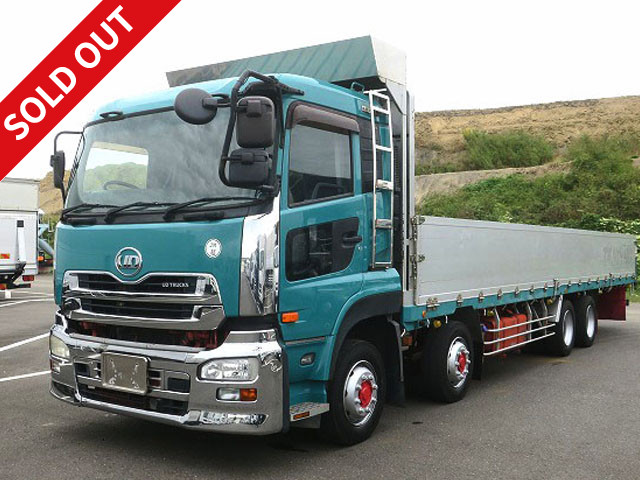 2012 UD Trucks Quon Large flatbed aluminum block 3-way opening 4-axle low floor ★Approximately 560,000km on the meter★