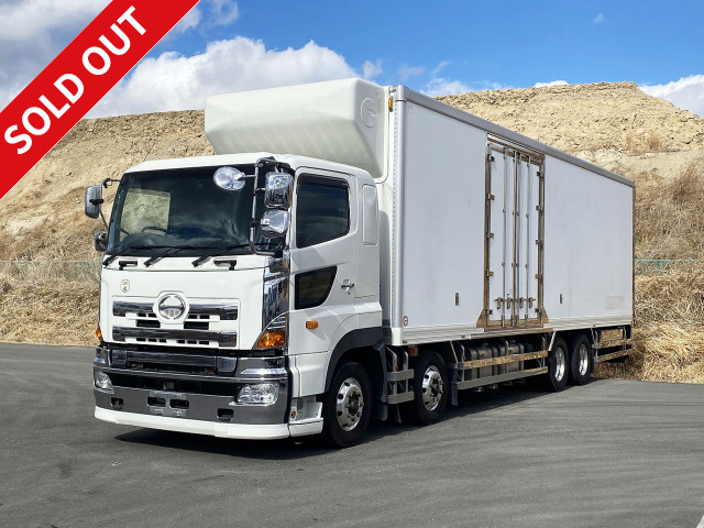 2016 Hino Profia large refrigerated van, 4-axle low floor, made by Mitsubishi Heavy Industries, 35 degree setting, left side double door, standby, Keystone, Jolder 4-row, aluminum wheels