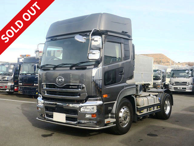 2018 model UD Trucks Quon tractor head, 5th wheel load 11.5t, high roof, 450 horsepower, aluminum wheels ★Actual mileage on meter: approx. 430,000km/Vehicle inspection valid until July 2015★