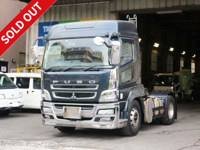 2010 Mitsubishi Fuso Super Great Tractor Head, 5th wheel load 11.5t, rear air suspension, high roof, cold storage cooler, navigation system installed, actual mileage approx. 563,000km