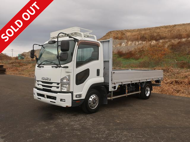 2015 Isuzu Forward, medium-sized flatbed truck with aluminum block, 4.25 ton load capacity, 4800 standard, aluminum wheels