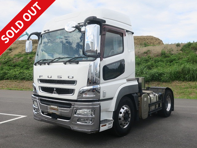  2014 Mitsubishi Fuso Super Great Tractor Head, 5th wheel load 11.5t, 420 horsepower, high roof, aluminum wheels, ★Actual mileage on the meter: approx. 390,000km★