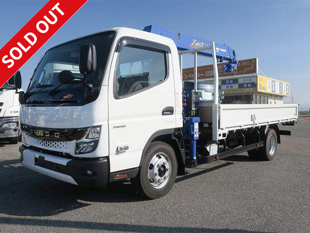 Mitsubishi Fuso Canter 2024 model year, flatbed with 3t crane, Tadano 4-stage boom, 2.93t lifting, hook-in [medium-sized license required *excluding 5t limited]