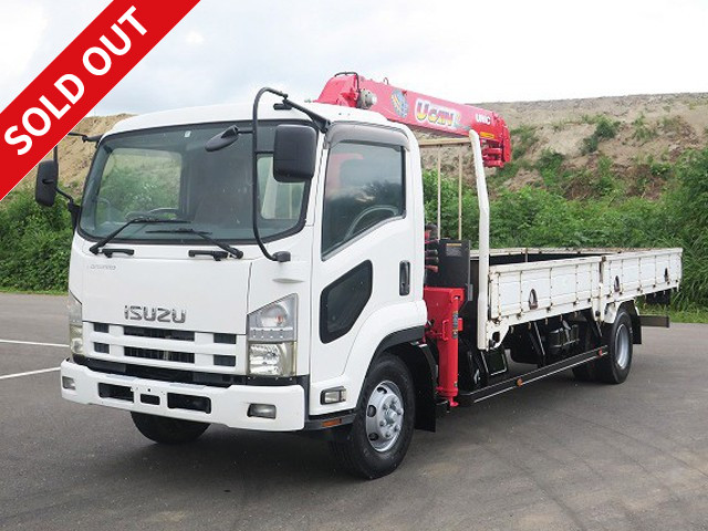 2010 Isuzu Forward with medium-sized crane, 5-way opening, Unic 3-stage boom, radio-controlled ★Approximately 20,000km on the meter! ★