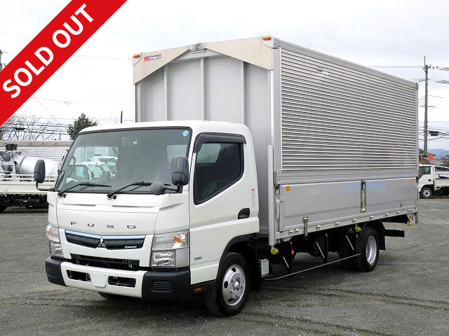 Reiwa 1 model Mitsubishi Fuso Canter 2t aluminum wing wide long cargo bed height 221cm full low floor 150 horsepower 2-stage lashing rail [medium-sized license compatible *excluding 5t limited] ★ Dealer inspection record book included ★