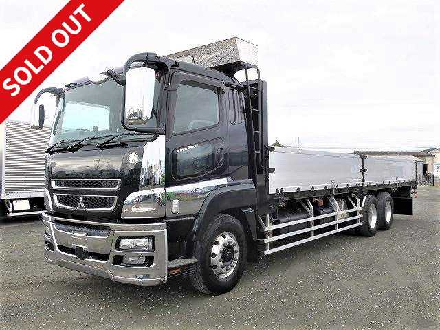 2011 Mitsubishi Fuso Super Great, large flatbed aluminum block, 5-way opening, high floor 3-axle, rear air suspension, aluminum wheels ★Actual mileage on the meter: approx. 635,000 km! ★