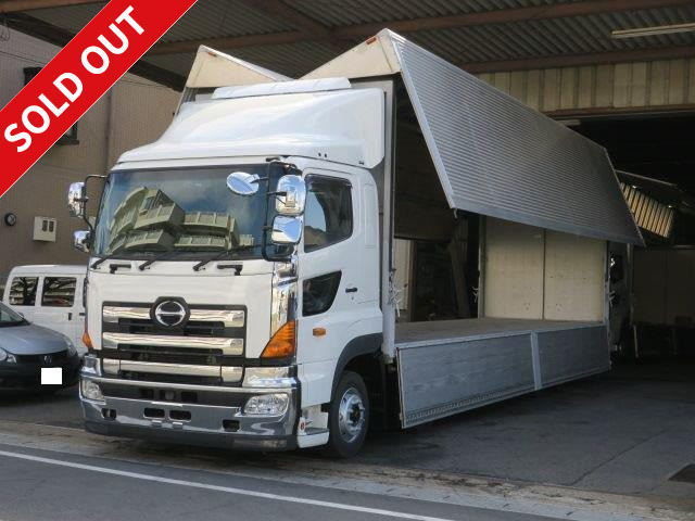 2012 Hino Profia, large aluminum wing, low-floor 4-axle, rear air suspension, retarder, back-eye camera, ETC, LED tail lamps