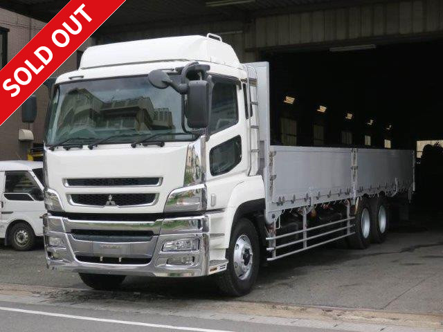 2010 Mitsubishi Fuso Super Great flatbed aluminum block, high floor, 2 rear axles, 5-way opening, 13.8t load capacity, rear air suspension, vehicle inspection included, actual mileage on the meter: approximately 86.8km!