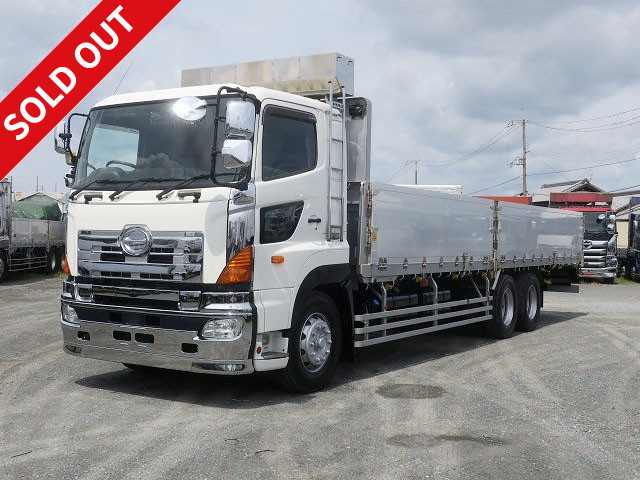 2014 Hino Profia, large flatbed, aluminum block, 9500 body, high-floor, 3-axle, retarder