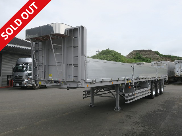 [Unused] 2025 model Nippon Full Half 3-axle aluminum block flat trailer 13m body Maximum load 27.4t Lift axle Air suspension Aluminum wheels Single pull ★Vehicle inspection valid until July 2016★