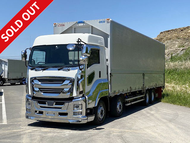2018 Isuzu Giga Large aluminum wing Snow melting specification 4-axle low floor High roof Retarder ★Approximately 590,000 km on the meter★