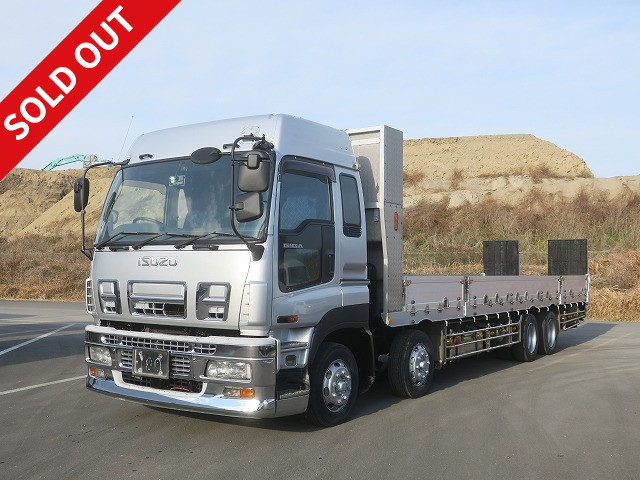 2008 Isuzu Giga Large Safety Loader 4-Axle Low Bed Fujita Radio Control Winch Automatic Walking Board All Wheel Air Suspension High Roof