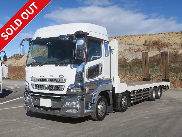 2012 Mitsubishi Fuso Super Great Large Self Loader 4-axle low bed Long jack Radio-controlled winch Automatic stepping board Aluminum wheels ★Inspection valid until November 2015★