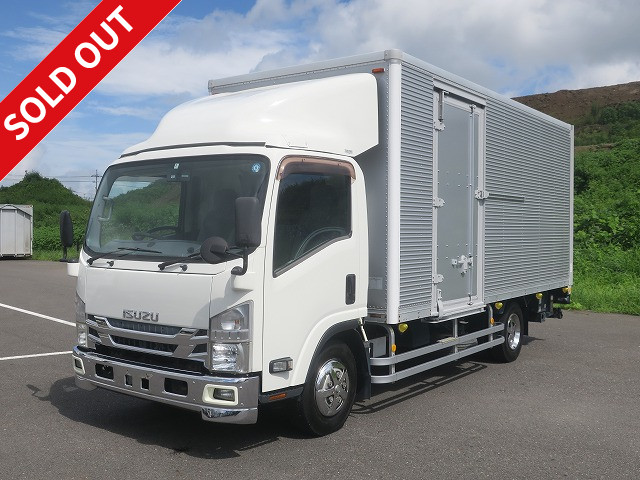 2015 Isuzu Elf 2t aluminum van, wide and long, cargo bed height 214cm, combination gate, left sliding door, full low floor, 2-stage lashing rail, 150 horsepower [medium-sized license compatible *excluding 5t limited]