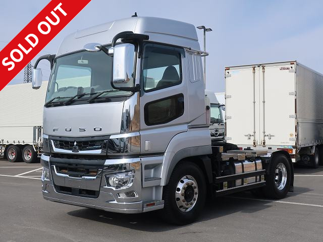 2019 Mitsubishi Fuso Super Great Tractor Head, 5th wheel load 11.5t, 460 horsepower, high roof, aluminum wheels, *Actual mileage approx. 490,000km*