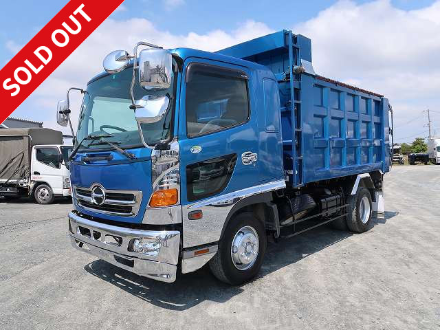 2009 Hino Ranger Medium-sized deep dump truck, Shinmaywa-made, no dirt, electric cobo lane, single-wing rear door, *Actual mileage on meter: approx. 300,000 km*