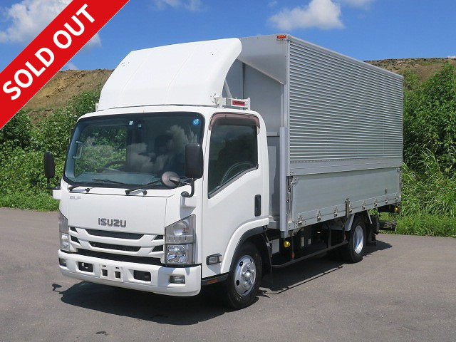 2016 Isuzu Elf, small aluminum wing, 2.7t load, wide and long, 214cm cargo bed, low floor, storage PG, 150hp, 2-stage lashing rail [medium-sized license compatible *excluding 5t limited]
