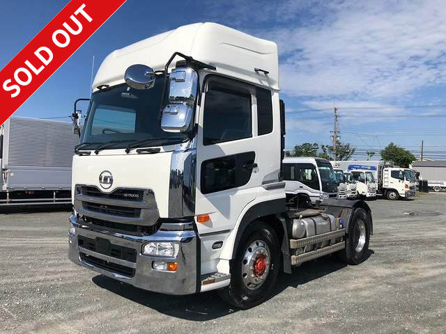 2018 model UD Trucks Quon tractor head, 5th wheel load 11.5t, high roof, aluminum wheels ★ Actual mileage on the meter: approx. 340,000km! ★