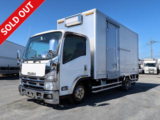 2014 Isuzu Elf 2t aluminum van, standard long, cargo bed height 215cm, left sliding door, full low floor, 150 horsepower, 2-stage lashing rail [Semi-medium-sized (5t only) license compatible *Old standard license OK]