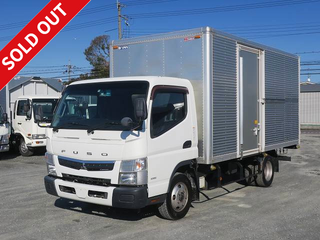 2017 Mitsubishi Fuso Canter 2t Aluminum Van Wide Long Cargo Bed Height 206cm Left Sliding Door Fully Low Floor 150 Horsepower 2-Tier Lashing Rail [Semi-Medium License Compatible *Excluding 5t Limited]