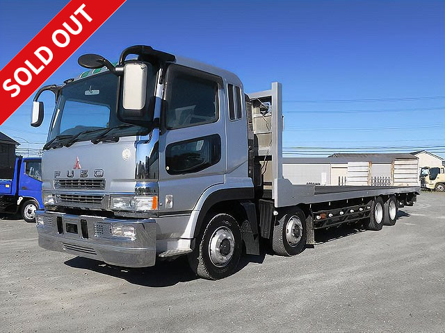 [Vehicles for lease only] 2002 Mitsubishi Fuso Super Great large safety loader, 4-axle low-floor, made by Hanamidai, with walkway and winch
