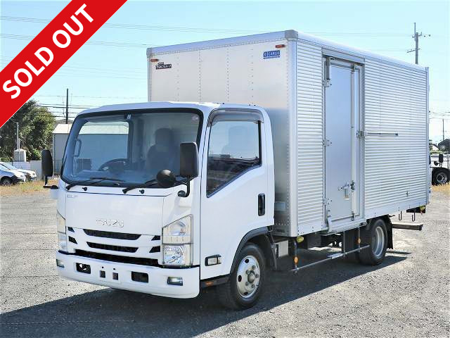 2017 Isuzu Elf 2t Aluminum Van Wide Long Interior Height 215cm Left Sliding Door Fully Low Floor ★MOT valid until December 2022★ [Semi-medium license valid *Excluding 5t limited]