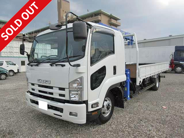 2014 Isuzu Forward with crane (wooden flat) ★Wide★ Tadano 4-speed ★Hook-in radio control