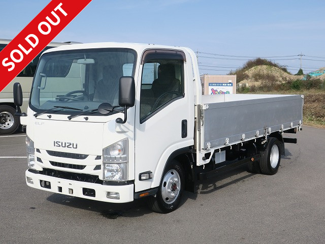 2018 Isuzu Elf 2t flatbed body aluminum block 3-way opening standard long full low floor 4WD [Semi-medium size (5t limited) license compatible *Old standard license OK]
